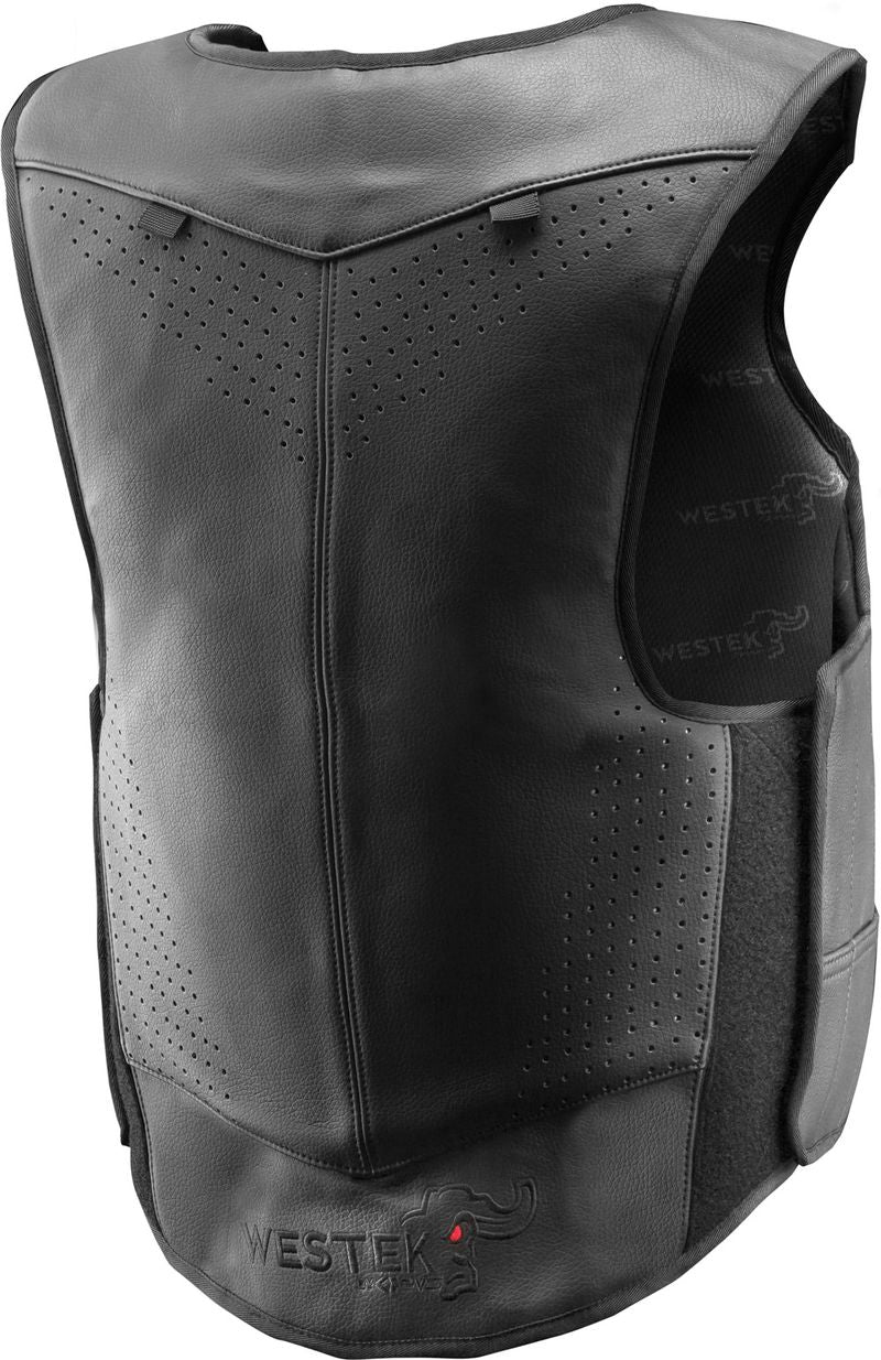 Black protective vest with for Tek pro back view