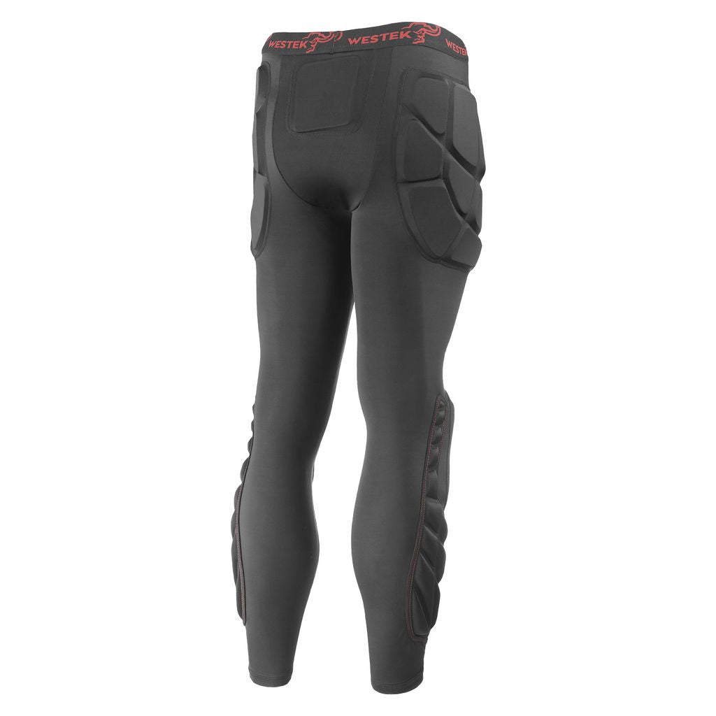 Protective pants with knee pads back view