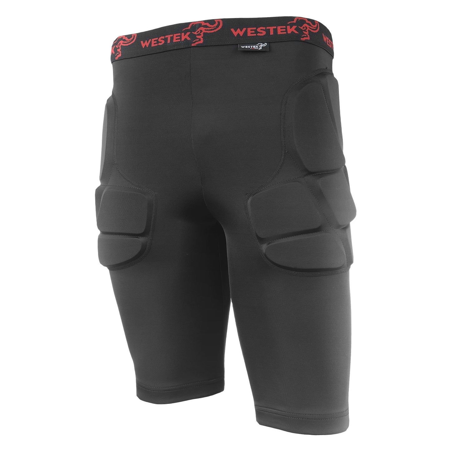 Black protective shorts with Westek branding