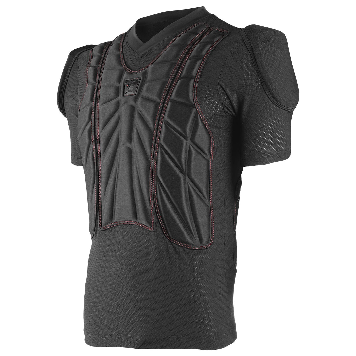 Black protective vest with shoulder pads