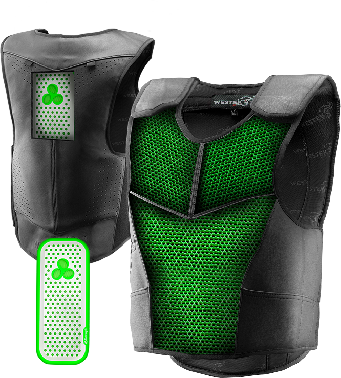 Vest with visible interior diagram